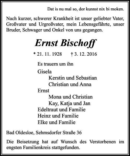 Ernst Bischoff Gedenken Stormarner Tageblatt