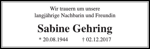 Sabine Gehring Gedenken Stormarner Tageblatt