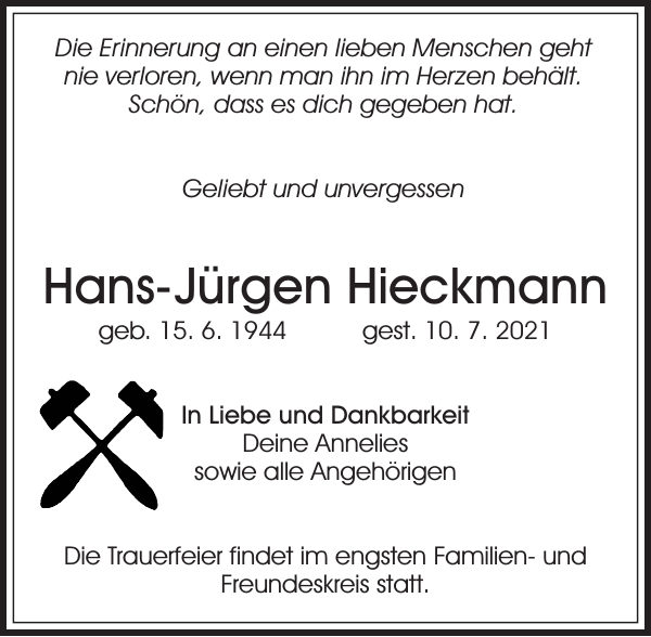 Hans J Rgen Hieckmann Traueranzeige S Chsische Zeitung