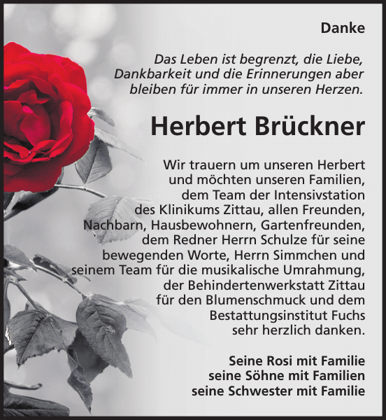 Herbert Br Ckner Traueranzeige S Chsische Zeitung