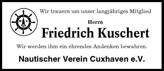 Friedrich Kuschert Gedenken Cuxhavener Nachrichten