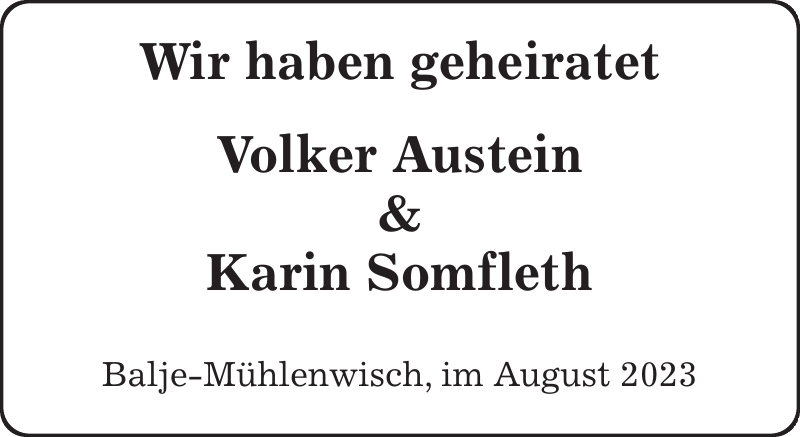 Haben Geheiratet Volker Austein Karin Somfleth Hochzeit Stader Tageblatt