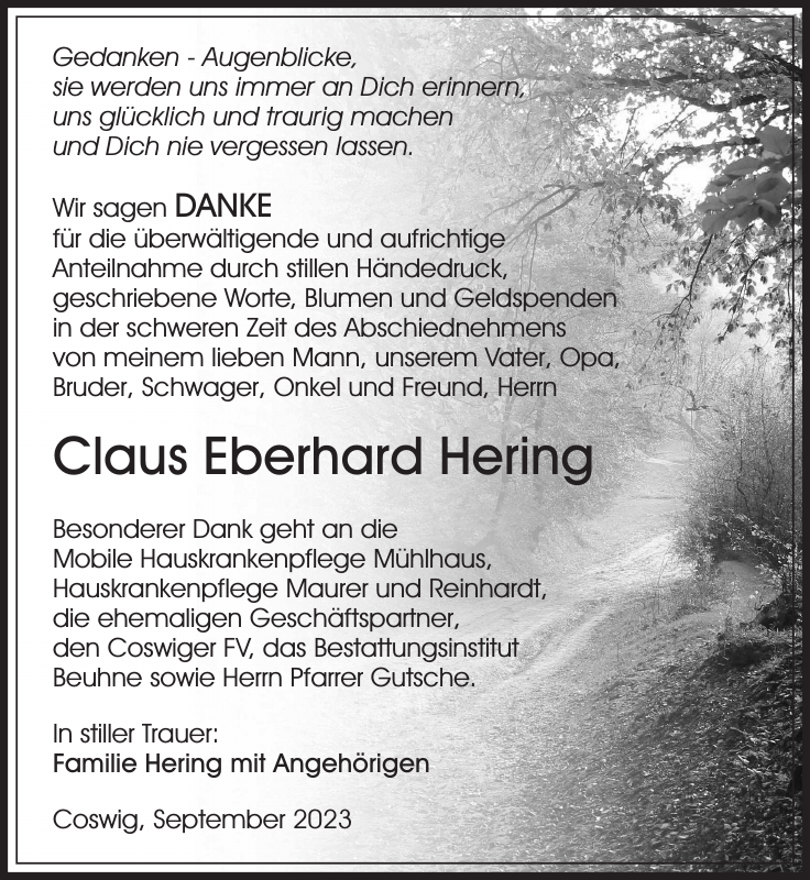 Claus Eberhard Hering Traueranzeige Sächsische Zeitung