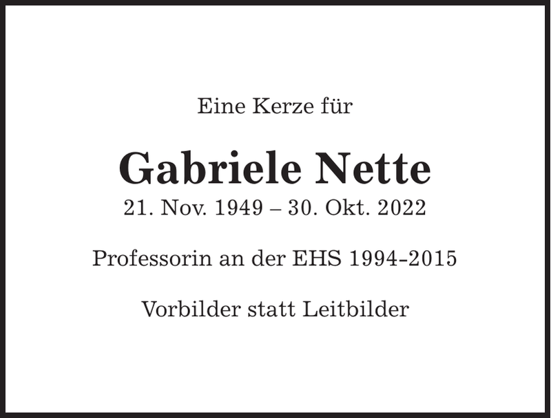 Gabriele Nette Jahresgedenken Sächsische Zeitung