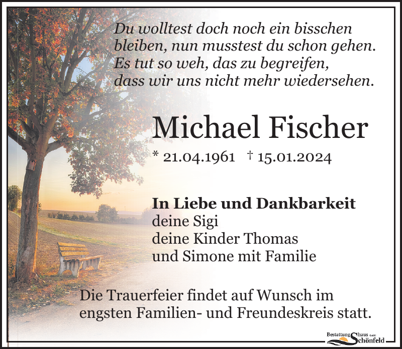 Michael Fischer Traueranzeige S Chsische Zeitung