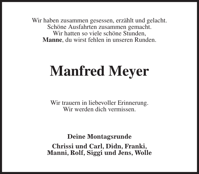 Manfred Meyer Nachruf Stader Tageblatt