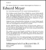 Eduard Meyer: Nachruf