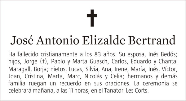 JOSE ANTONIO ELIZALDE : Fallecimiento : EnMemoria, el canal de esquelas ...