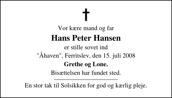 Hans Peter Hansen afdøde.dk