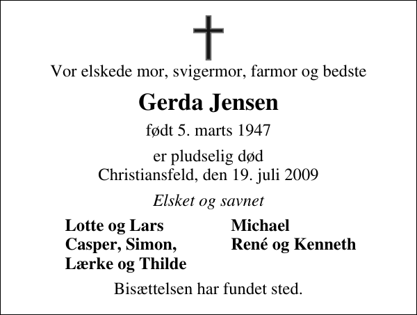 Gerda Jensen : afdøde.dk