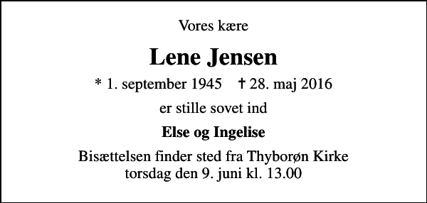 Lene Jensen : afdøde.dk