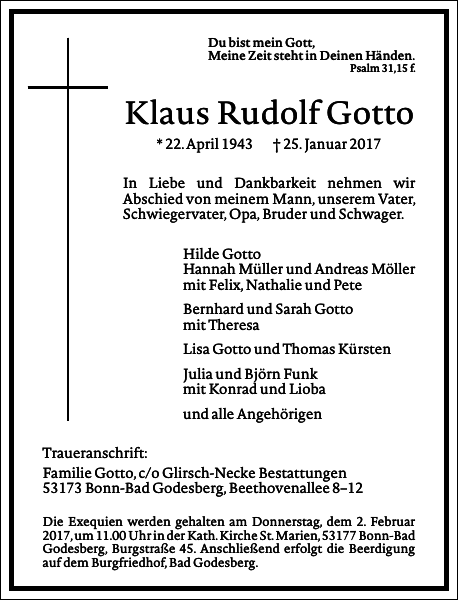 Klaus Rudolf Gotto Klaus Rudolf Gotto
