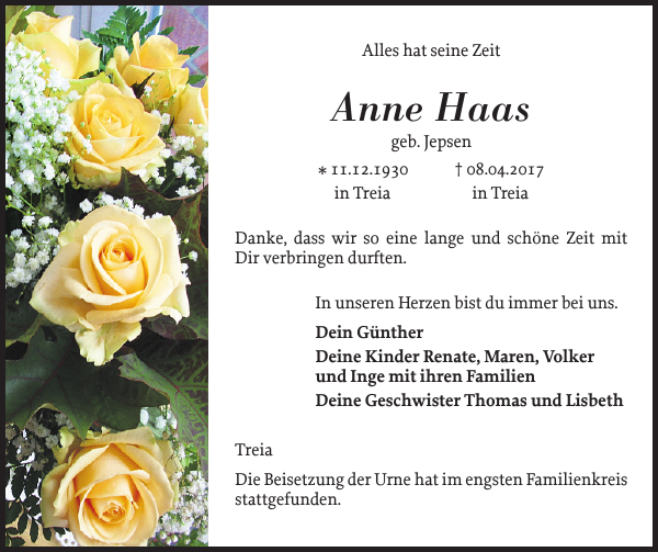 Anne Haas Gedenken Schleswiger Nachrichten