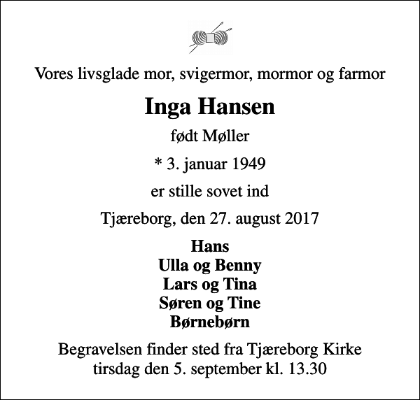 Inga Hansen : afdøde.dk