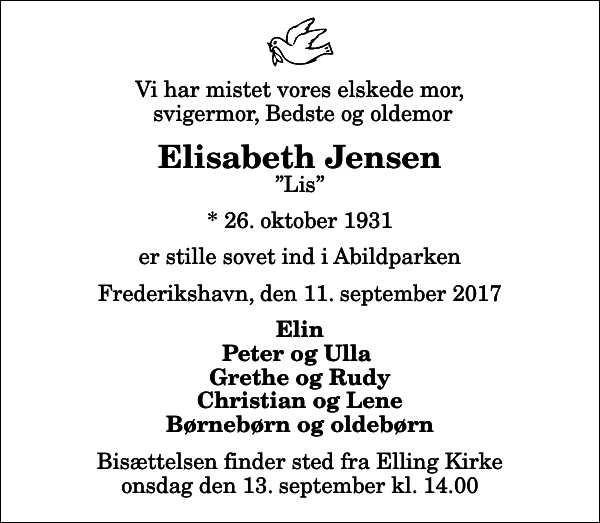 Elisabeth Jensen : afdøde.dk