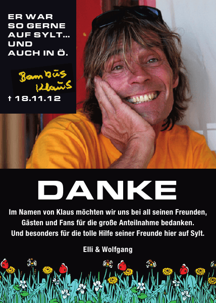 Bambus Klaus Danksagung Sylter Rundschau