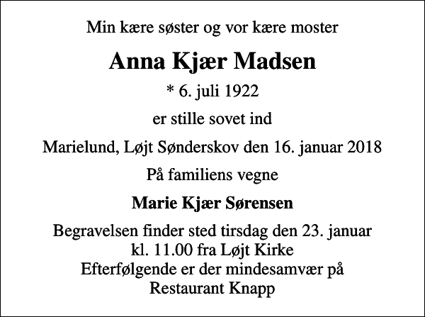 Anna Kjær Madsen : afdøde.dk