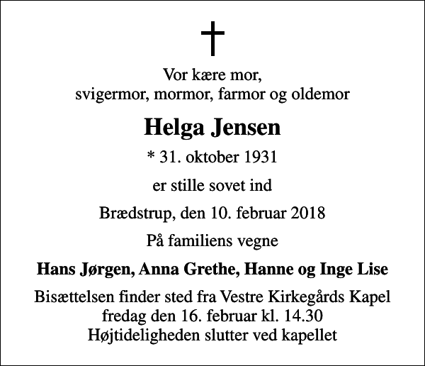 Helga Jensen : afdøde.dk