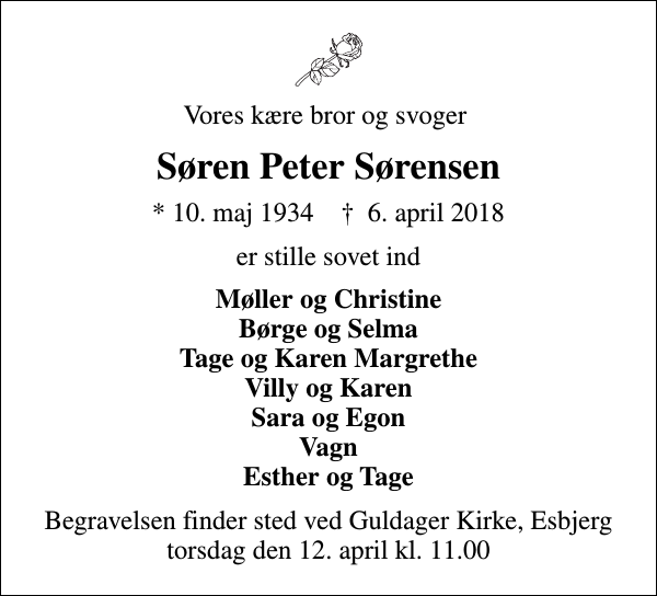 Søren Peter Sørensen afdøde.dk