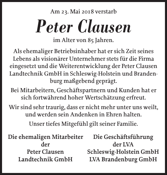 Peter Clausen Peter Clausen Peter Clausen Gedenken Flensburger