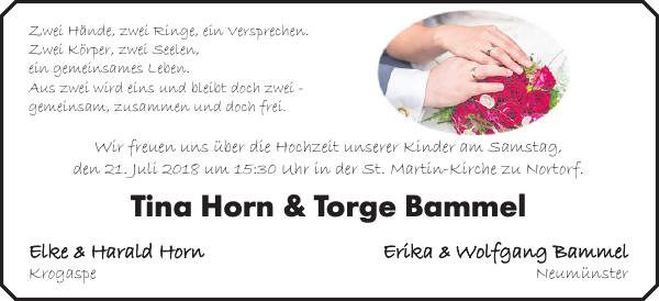 Horn Bammel Hochzeit Holsteinischer Courier