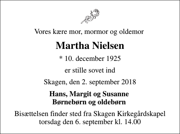 Martha Nielsen : afdøde.dk