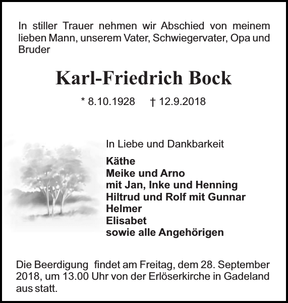 KarlFriedrich Bock Danksagung Holsteinischer Courier