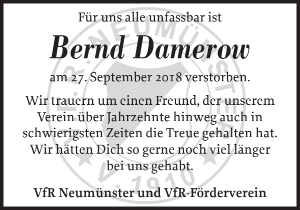 Bernd Damerow Gedenken Holsteinischer Courier