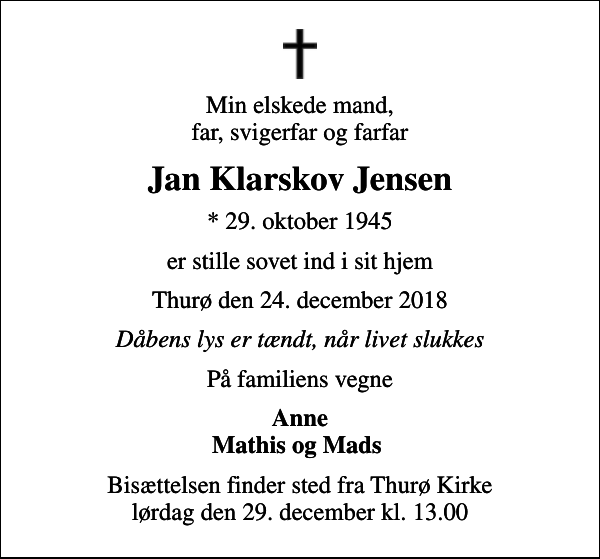 Jan Klarskov Jensen : afdøde.dk