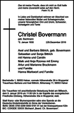 Anzeige für Christel Bovermann