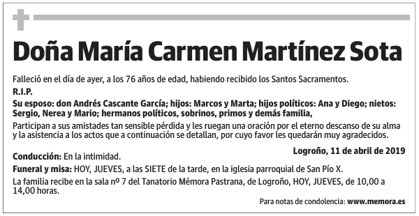 Doña María Carmen Martínez Sota