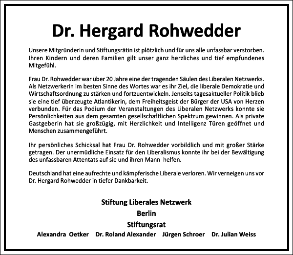 Dr. Hergard Rohwedder Dr. Hergard Rohwedder