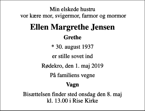 Ellen Margrethe Jensen : afdøde.dk