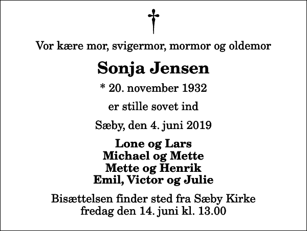 Sonja Ruth Jensen : afdøde.dk