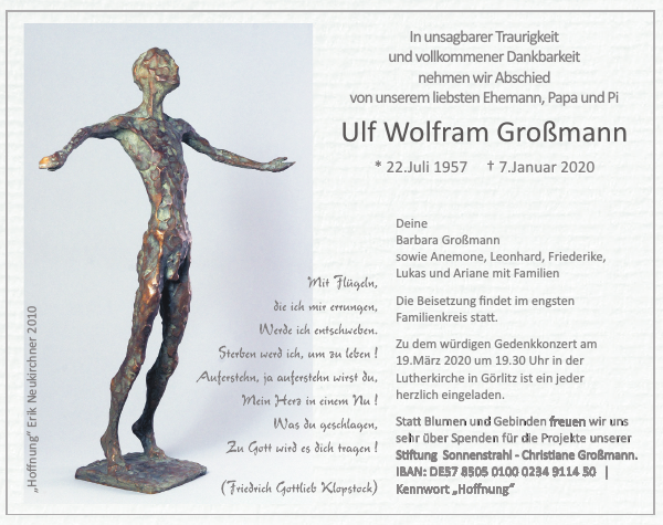 Ulf Großmann Traueranzeige Sächsische Zeitung