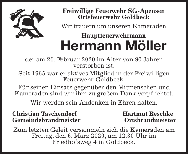 Hermann Möller Nachruf Stader Tageblatt