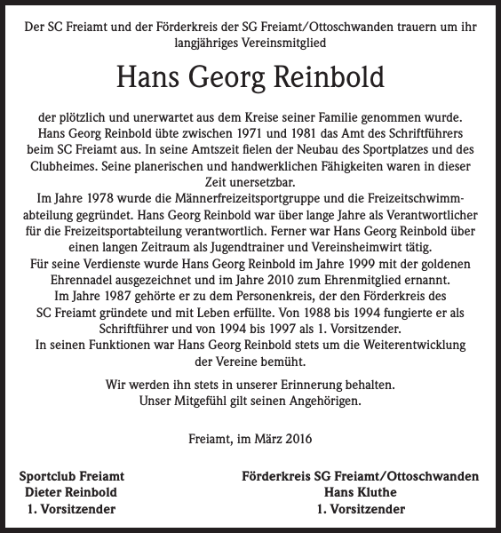 Reinbold Nachruf Badische Zeitung