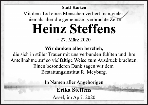 Heinz Steffens Danksagung Stader Tageblatt