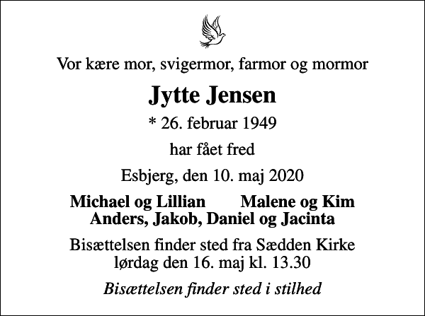 Jytte Jensen : Afdøde.dk