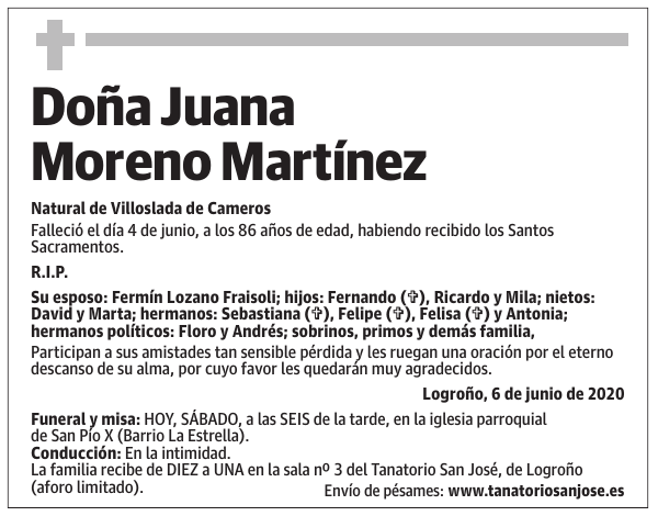 Doña Juana Moreno Martínez