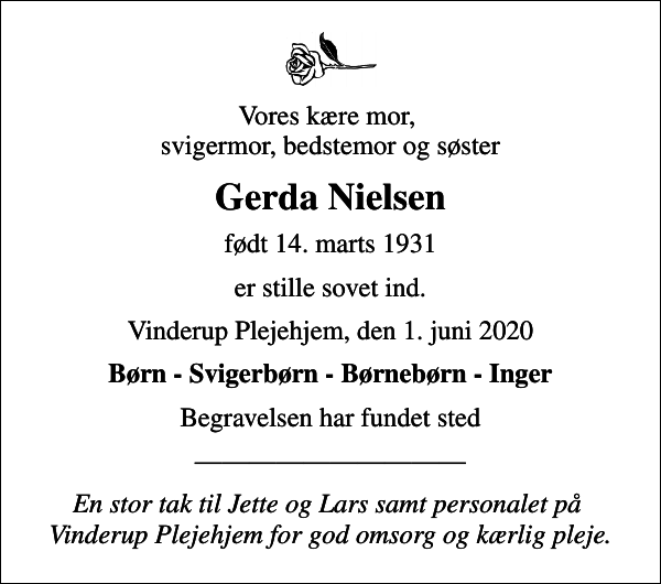 Gerda Nielsen : afdøde.dk