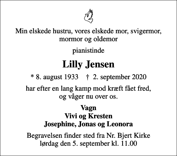 Lilly Jensen : afdøde.dk