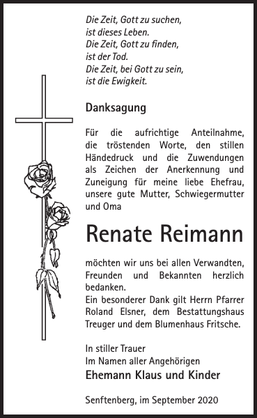 Renate Reimann : Gedenken : Wochen Kurier