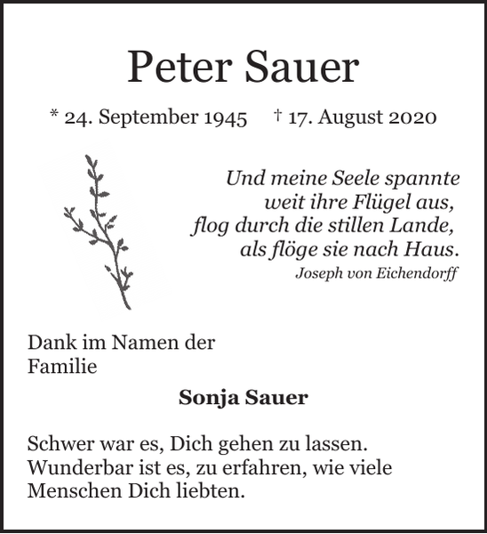 Peter Sauer Gedenken NordseeZeitung