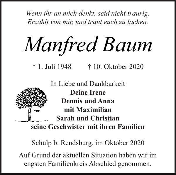 Manfred Baum Gedenken Landeszeitung
