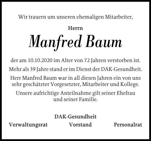 Manfred Baum Manni Gedenken Landeszeitung