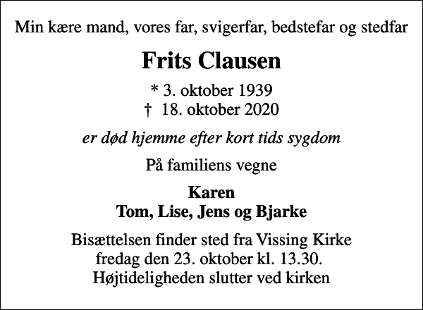 Frits Clausen afdøde.dk