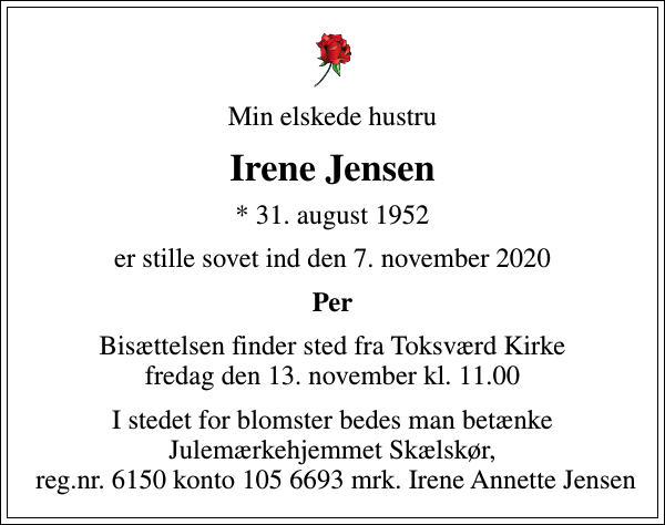 Irene Annette Jensen : afdøde.dk