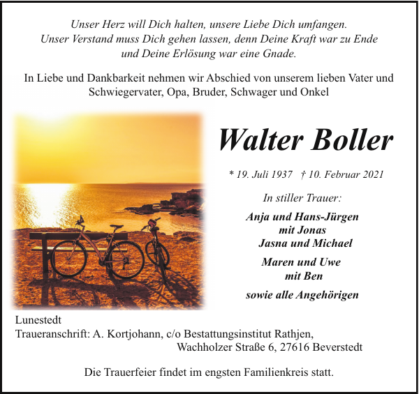 Walter Boller Gedenken NordseeZeitung