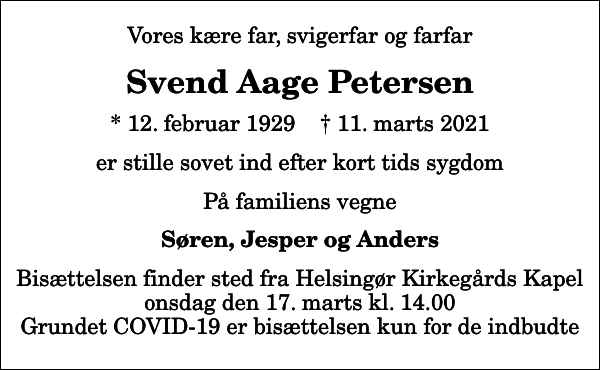 Svend Aage Petersen afdøde.dk